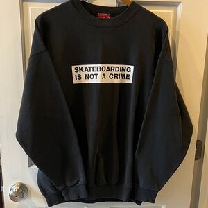 Vintage Black “Skateboarding is not a Crime” Santa Cruz NHS Sweatshirt XL